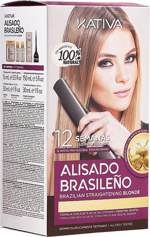 Kativa Blonde Brazilian Straightening Kit for Light Hair